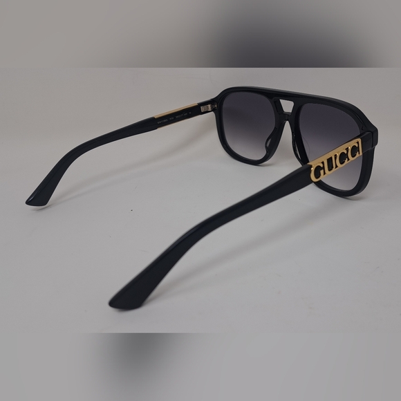 Gucci Women's Sunglasses Unisex GG1188S 002 Pilot Aviator Black Grey 58-17-140 - Picture 11 of 16